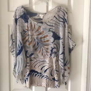 Anthropologie Tiny Blue and Taupe Tank & Cape